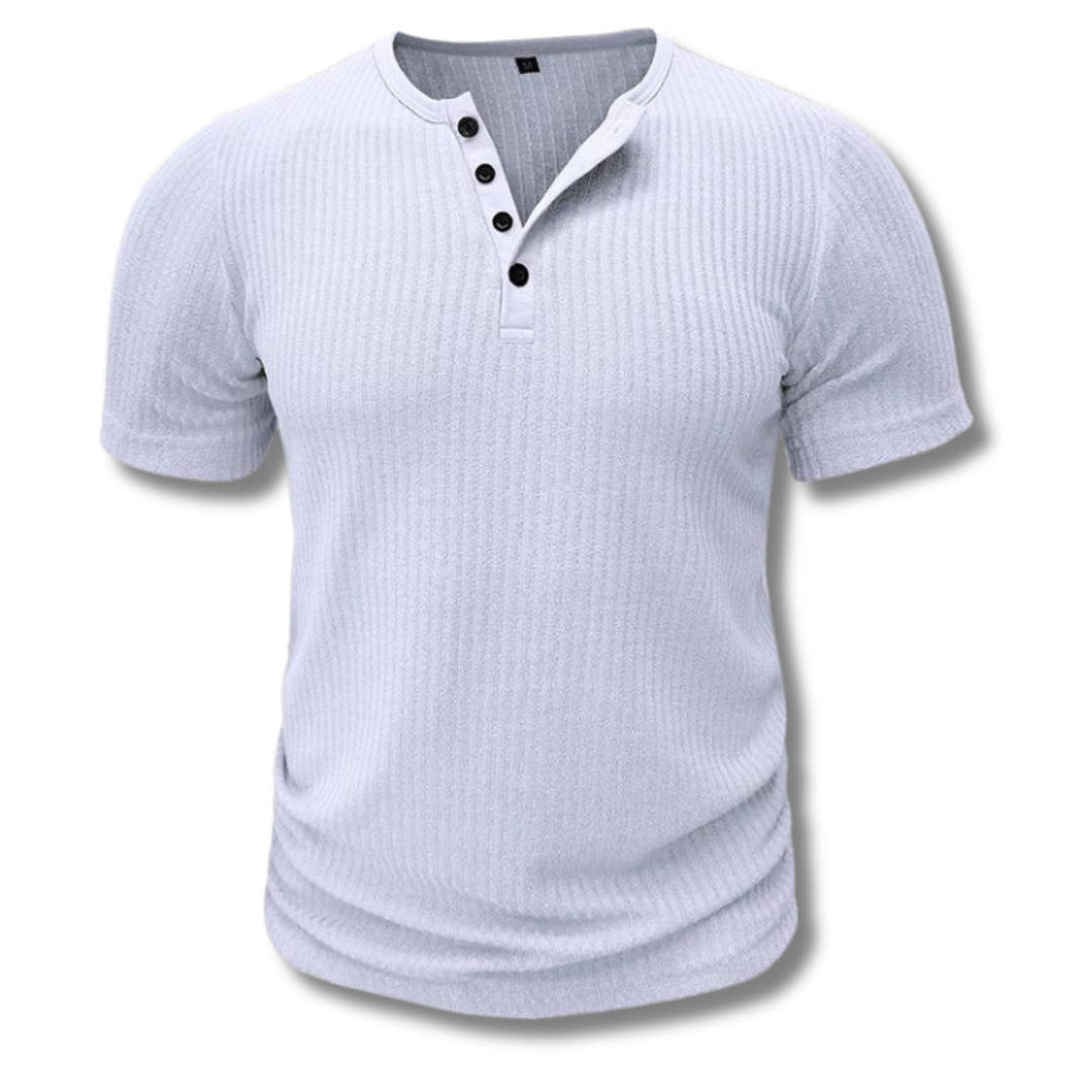 Aiden | Klassiek Geribbeld Henley T-shirt