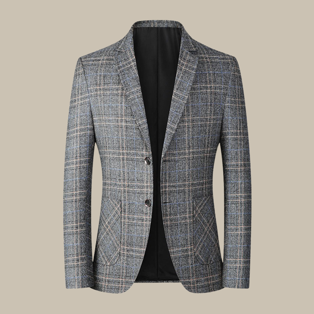 Gents - Klassieke Geruite Vintage Blazer met Knoopsluiting voor Heren