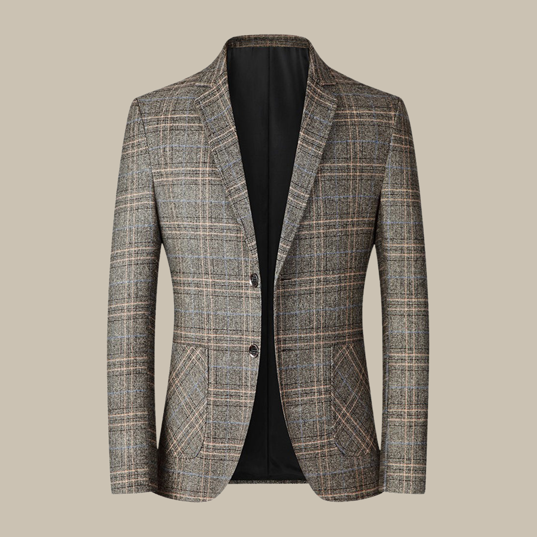 Gents - Klassieke Geruite Vintage Blazer met Knoopsluiting voor Heren