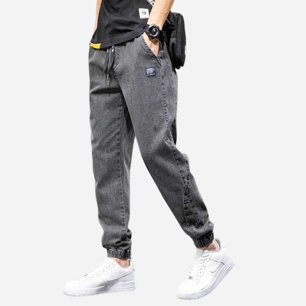 Aljor | Zachte denim joggingbroek