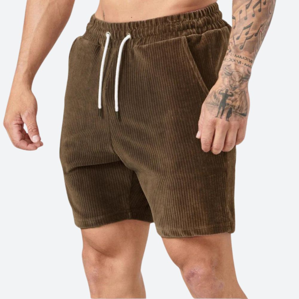 Aulos | Corduroy koordshort met elastische tailleband