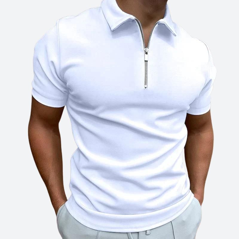 Mode Baron | Comfortabel poloshirt met korte mouwen en rits