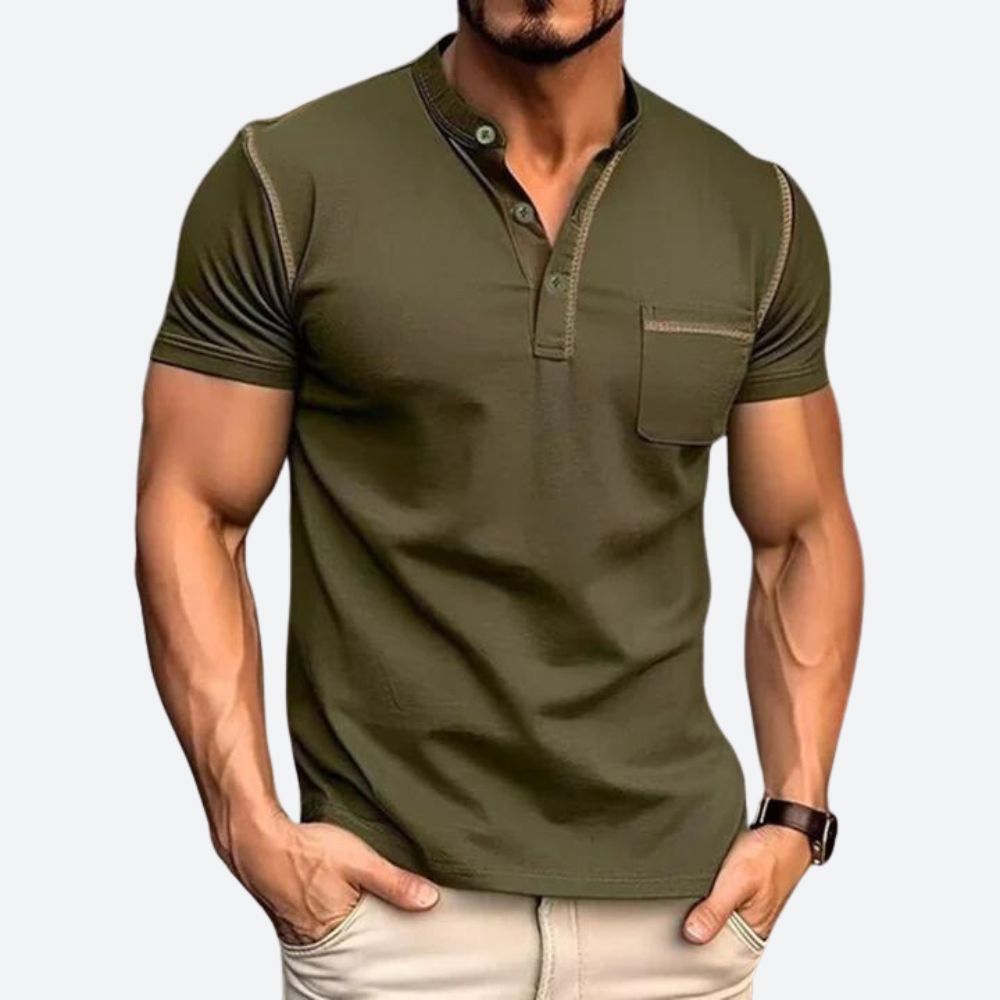 Mode Baron | Casual Henley shirt met borstzak